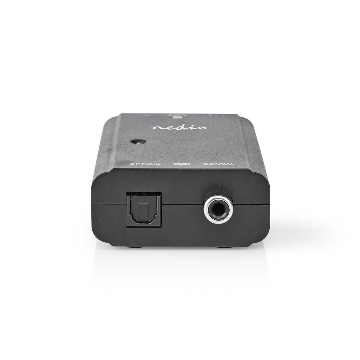 Nedis Digital Audio Converter | 1-way | Connection input: 2x RCA Male | Connection output: 1x S/PDIF (RCA) Female / 1x TosLink Female | ARC | Manual | Black