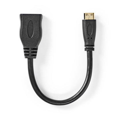 Nedis High Speed HDMI™ Cable with Ethernet | HDMI™ Mini Connector | HDMI™ Output | 4K@30Hz | 10.2 Gbps | 0.20 m | Round | PVC | Black | Box