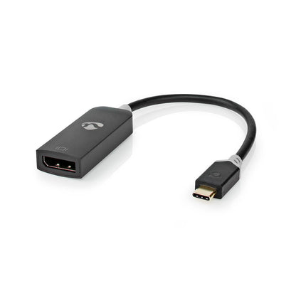 Nedis USB-C™ Adapter | USB 3.2 Gen 1 | USB-C™ Male | DisplayPort Female | 8K@30Hz | 0.20 m | Round | Gold Plated | PVC | Anthracite | Window Box