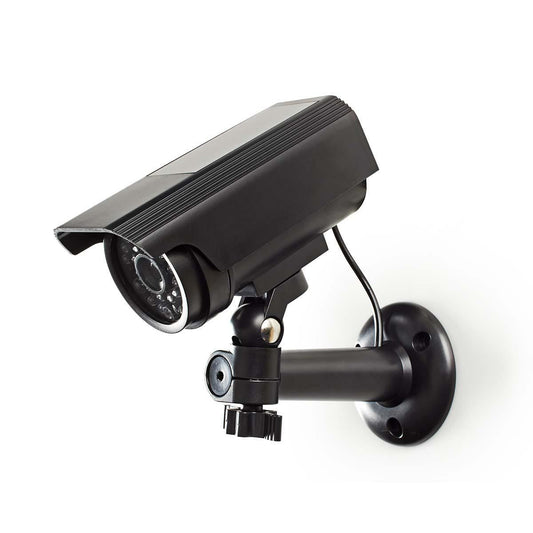 Nedis Dummy Security Camera | Bullet | IP44 | Battery Powered / Solar Powered | Outdoor | Including wall mount | Black