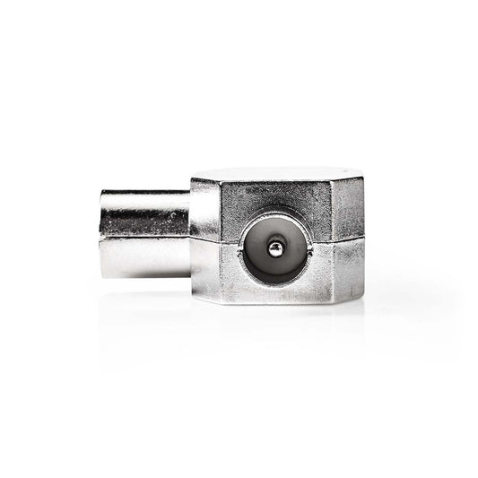 Nedis Satellite & Antenna Adapter | 2x Coax Male | IEC (Coax) Female | Nickel Plated | 75 Ohm | T-Splitter | Metal | Silver | 1 pcs | Box