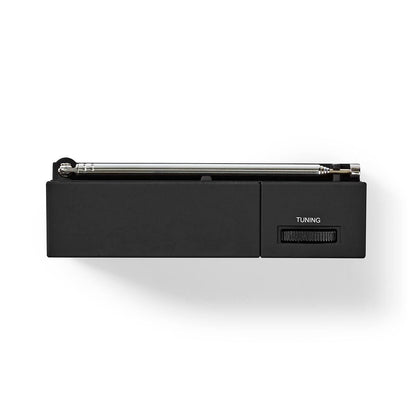 Nedis FM Radio | Portable Design | AM / FM | Battery Powered | Analogue | 1.5 W | Black White Screen | Headphone output | IP20 | Black
