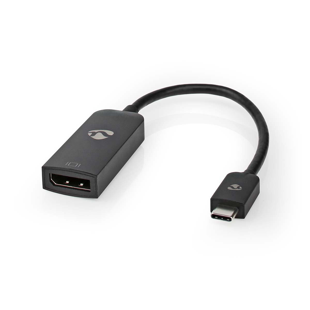 Nedis USB-C™ Adapter | USB 3.2 Gen 1 | USB-C™ Male | DisplayPort Female | 8K@30Hz | 0.20 m | Round | Nickel Plated | PVC | Black | Box