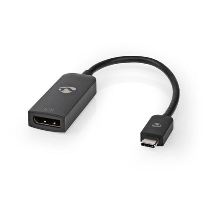 Nedis USB-C™ Adapter | USB 3.2 Gen 1 | USB-C™ Male | DisplayPort Female | 8K@30Hz | 0.20 m | Round | Nickel Plated | PVC | Black | Box