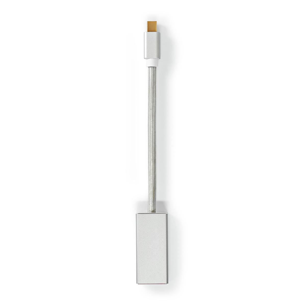 Nedis Mini DisplayPort Cable | DisplayPort 1.2 | Mini DisplayPort Male | DisplayPort Female | 21.6 Gbps | Gold Plated | 0.20 m | Round | Braided | Silver | Cover Window Box