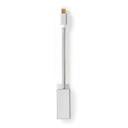 Nedis Mini DisplayPort Cable | DisplayPort 1.2 | Mini DisplayPort Male | DisplayPort Female | 21.6 Gbps | Gold Plated | 0.20 m | Round | Braided | Silver | Cover Window Box