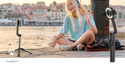 Nedis Bluetooth® Selfie Stick | Bluetooth® version: 5.0 | Maximum screen size: 7 " | Folded lenght: 17 cm | Unfolded length: 61 cm | Maximum weight capacity: 1000 g | Battery Powered