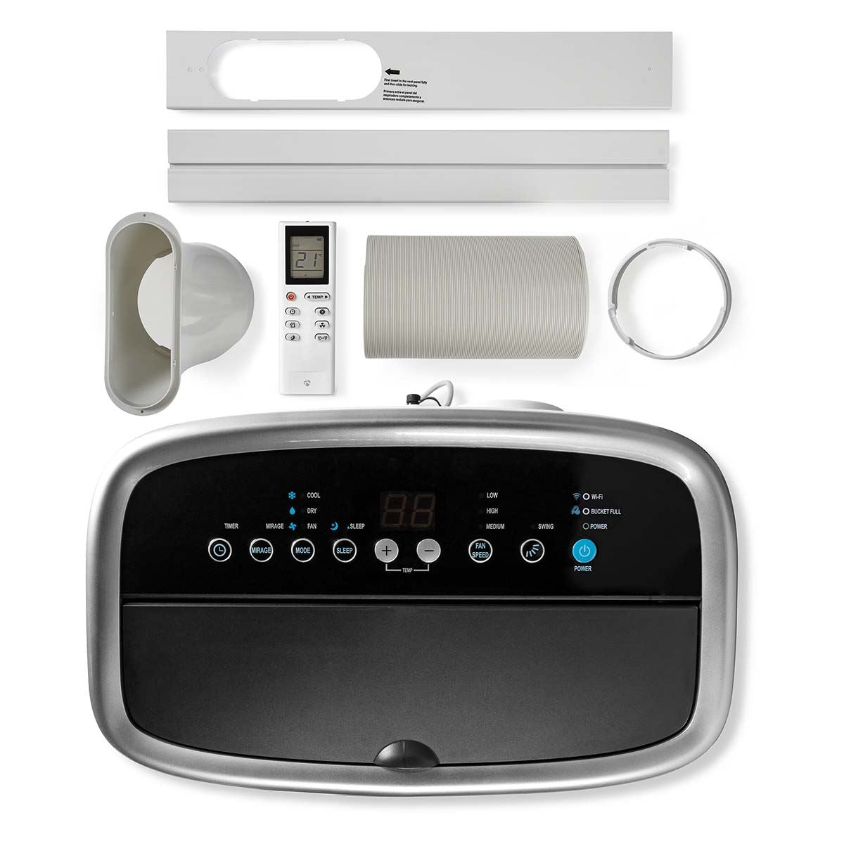 Nedis SmartLife 3-in-1 Air Conditioner | Wi-Fi | 14000 BTU | 120 m³ | Dehumidification | Android™ / IOS | Energy class: A | 3-Speed | 65 dB | White