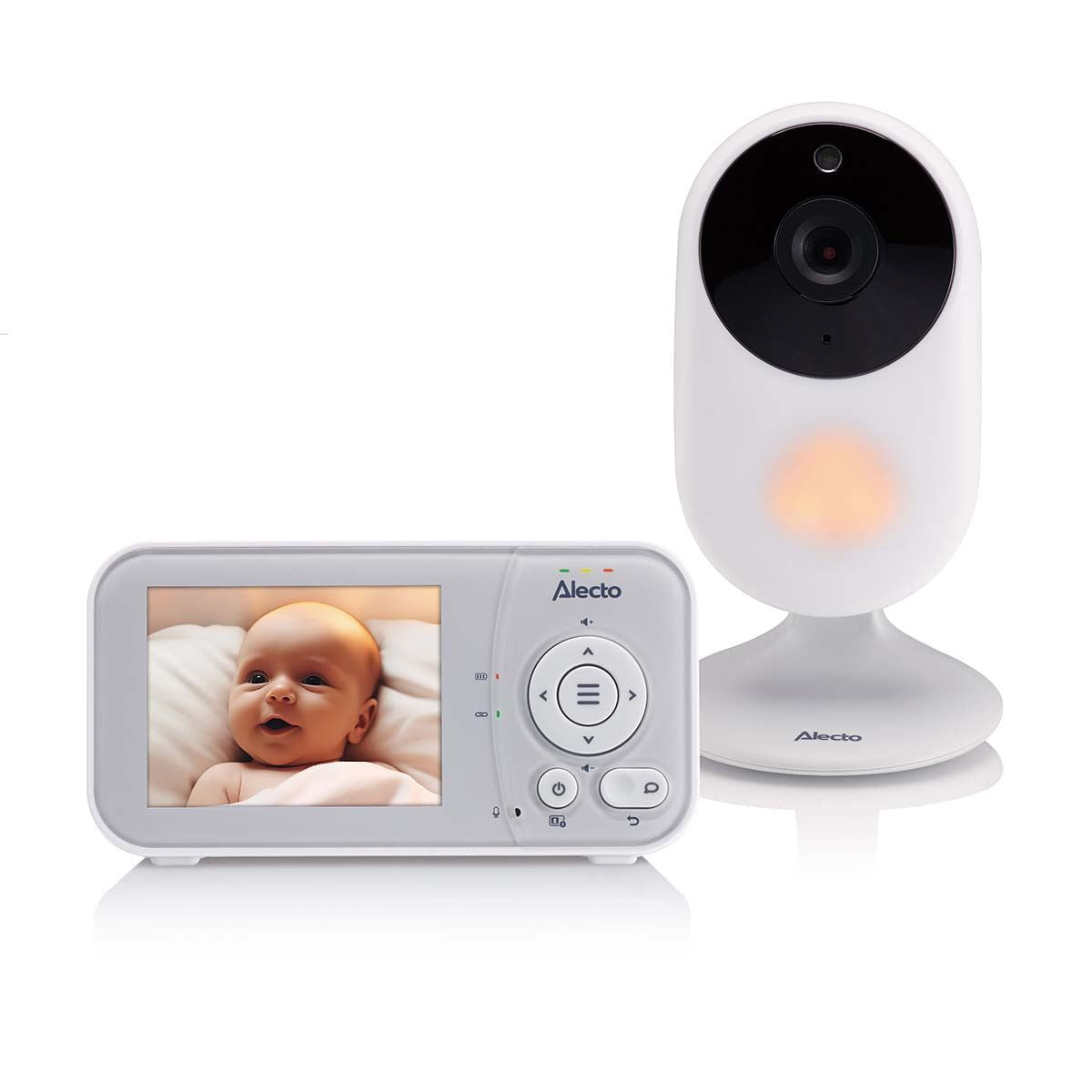 Alecto DVM2028 | Baby Monitor with Camera 2.8-inch Display - Night vision, Temperature Display, 19 hours Standby Time | White / Grey