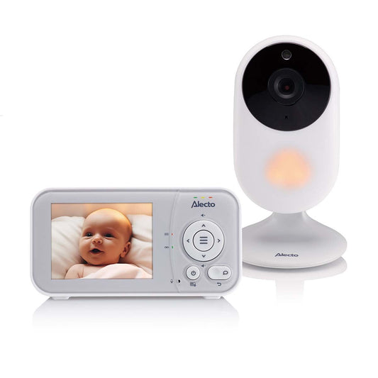 Alecto DVM2028 | Baby Monitor with Camera 2.8-inch Display - Night vision, Temperature Display, 19 hours Standby Time | White / Grey