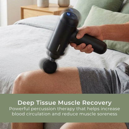 MELISSA Massage Gun | LED | Battery Powered | Rechargeable | 4 Massage Modes | 4 Interchangeable Attachments | Black
