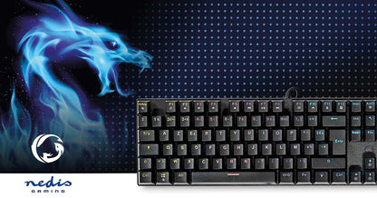 Nedis Wired Gaming Keyboard | USB Type-A | Mechanical Keys | LED | AZERTY | FR Layout | USB Powered | Power cable length: 1.50 m | Gaming