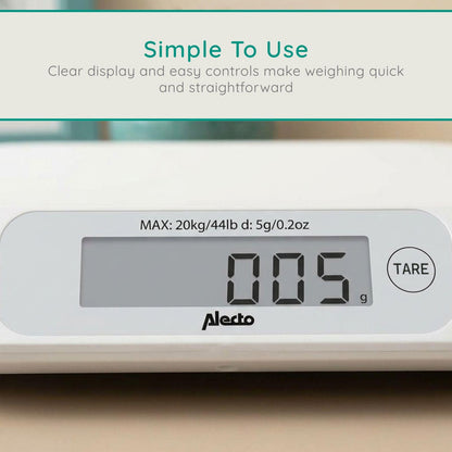 Alecto BC-30 | Digital Baby Weighing Scales, Personal Scale - Up to 20 kg with Carry Case