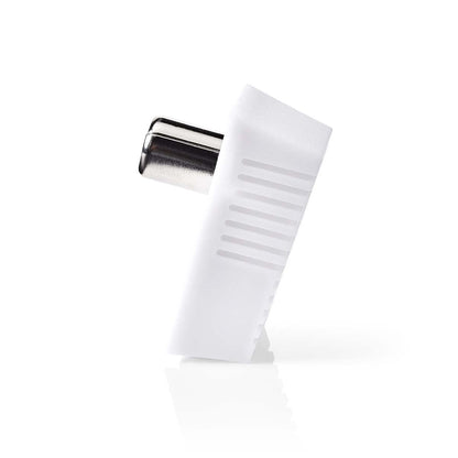 Nedis IEC (Coax) Connector | Angled | Male | Nickel Plated | 75 Ohm | Screw | Cable input diameter: 7.0 mm | Metal / PVC | White | 2 pcs | Box
