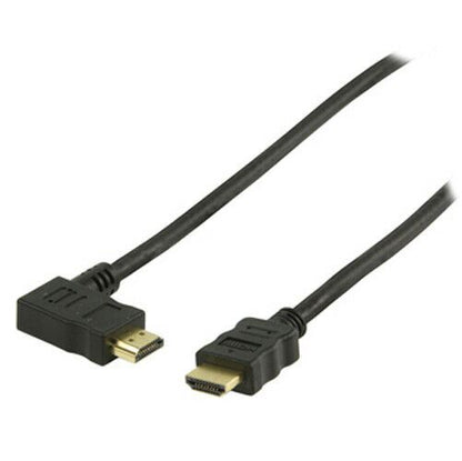 Nedis High Speed HDMI™ Cable with Ethernet | Left Hooked HDMI™ Connector | HDMI™ Connector | 4K@30Hz | 10.2 Gbps | 1.50 m | Round | PVC | Black | Envelope