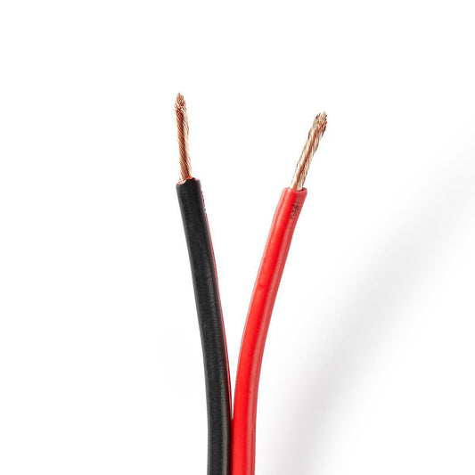 Nedis Speaker Cable | 2 x 2.50 mm² | Copper | 100.0 m | Round | PVC | Black / Red | Reel