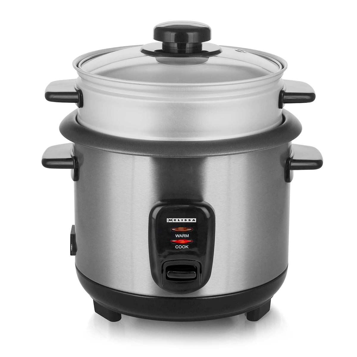 MELISSA Rice Cooker | 1.0 l | 400 W | Non stick coating | Removable bowl | Steamer Basket | Keep-warm function | Auto shut-off
