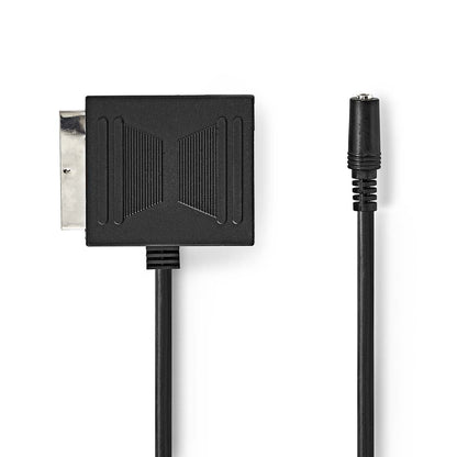 Nedis SCART Cable | SCART Male | SCART Female / 3.5 mm Female | Nickel Plated | 480p | 0.20 m | Round | PVC | Black | Box