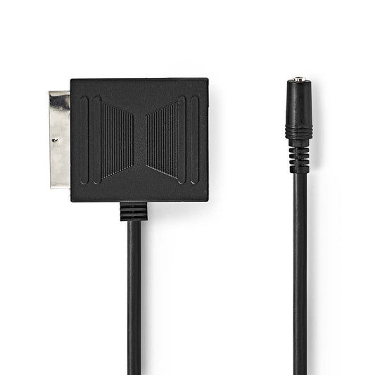 Nedis SCART Cable | SCART Male | SCART Female / 3.5 mm Female | Nickel Plated | 480p | 0.20 m | Round | PVC | Black | Box
