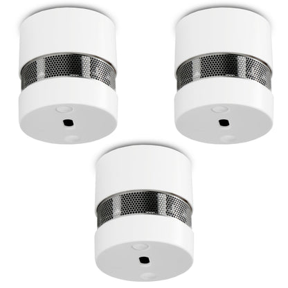 Alecto SD1020 Mini Smoke detector with Runtime Sensor | >85 dB | 10 Year Battery Included | EN14604:2005/AC:2008 | White | 3 Pack