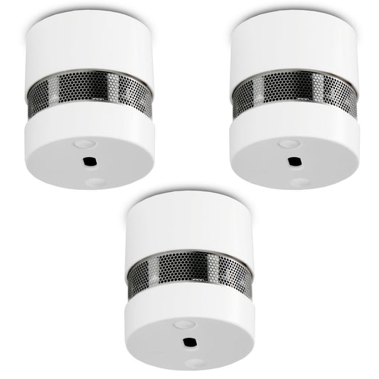 Alecto SD1020 Mini Smoke detector with Runtime Sensor | >85 dB | 10 Year Battery Included | EN14604:2005/AC:2008 | White | 3 Pack
