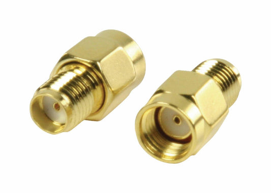 Nedis SMA Adapter | SMA Male Reverse Polarity | SMA Female | Gold Plated | 50 Ohm | Straight | Copper | Gold | 2 pcs | Box