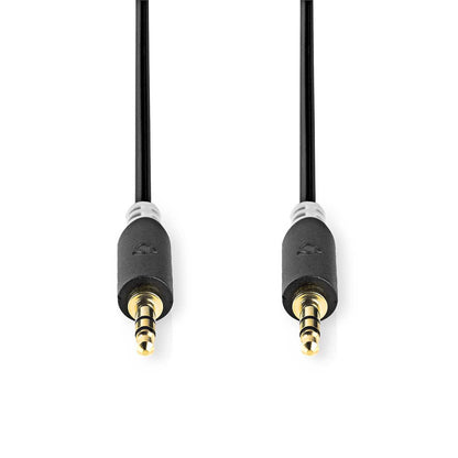Nedis Stereo Audio Cable | 3.5 mm Male | 3.5 mm Male | Gold Plated | 1.00 m | Round | Anthracite | Box