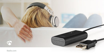 Nedis Bluetooth® Transmitter | Connection input: 1x AUX / 1x USB | SBC | Up to 1 Device | Black