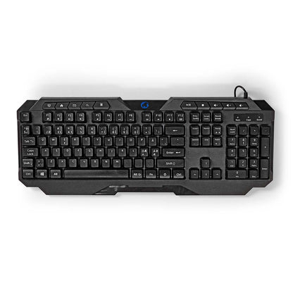 Nedis Wired Gaming Keyboard | USB Type-A | Membrane Keys | LED | QWERTY | ND Layout | USB Powered | Power cable length: 1.30 m | Multimedia