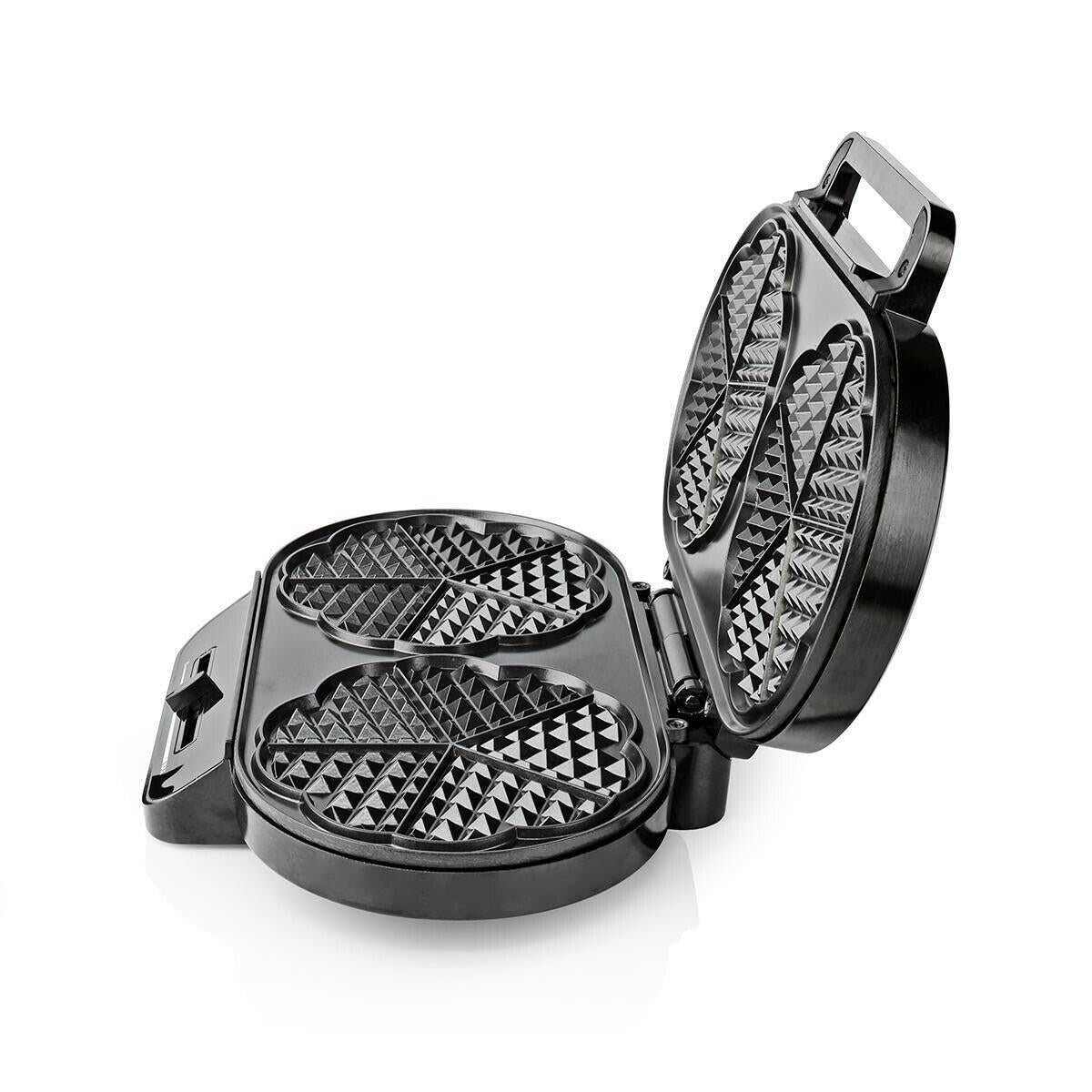 MESLISSA Waffle Maker | 2 x 5 Heart shaped waffles | 12 cm | 1200 W | Automatic temperature control | Metal / Plastic