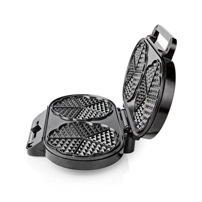 MESLISSA Waffle Maker | 2 x 5 Heart shaped waffles | 12 cm | 1200 W | Automatic temperature control | Metal / Plastic