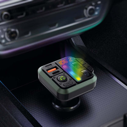 Nedis Car FM Transmitter | Fixed | Hands free calling | 1 " | Amber Screen | Bluetooth® | PD 18 W / PD 24 W | Fast charging | Bass boost | Google Assistant / Siri | Black