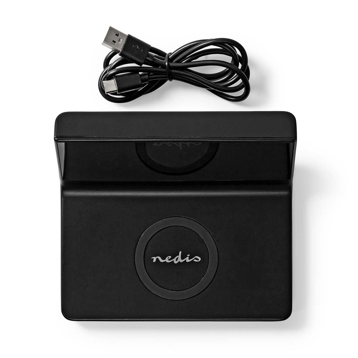 Nedis Alarm clock with wireless charging | Qi certified | 5 / 7.5 / 10 / 15 W | USB-A Male | 2 Alarm Times | Snooze function