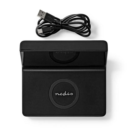 Nedis Alarm clock with wireless charging | Qi certified | 5 / 7.5 / 10 / 15 W | USB-A Male | 2 Alarm Times | Snooze function
