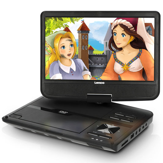 Lenco DVP-1010BK | Portable 10" DVD-Player | USB Headphone-Suspension Bracket | Black