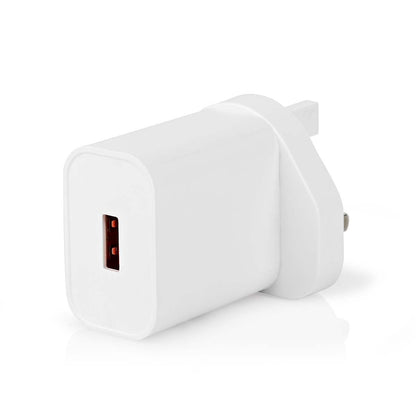 Nedis Wall Charger | 18 W | Quick charge feature | 3.0 A | Number of outputs: 1 | USB-A | Automatic Voltage Selection | White