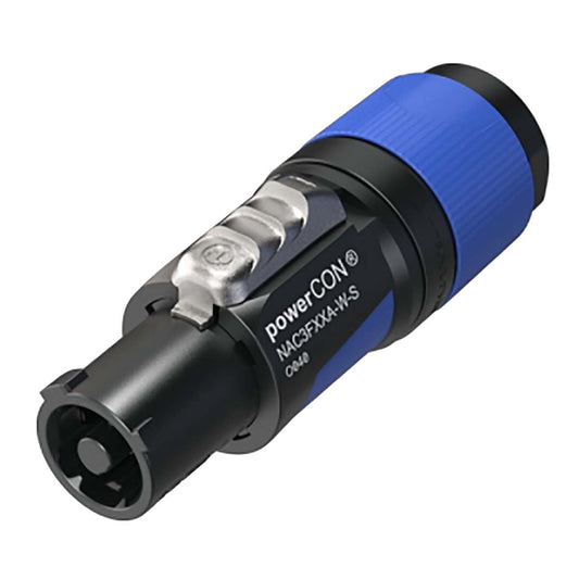 Neutrik Lockable cable connector, power-in, screw terminals, blue