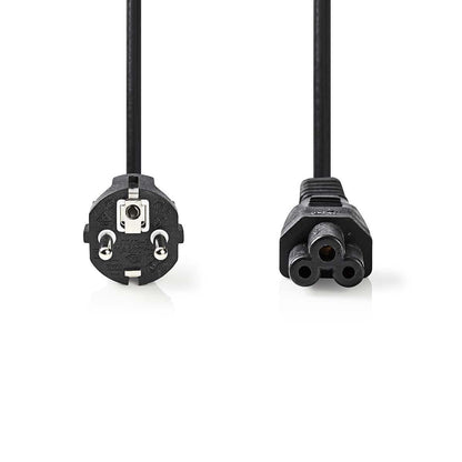 Nedis Power Cable | Plug with earth contact male | IEC-320-C5 | Straight | Straight | Nickel Plated | 3.00 m | Round | PVC | Black | Polybag