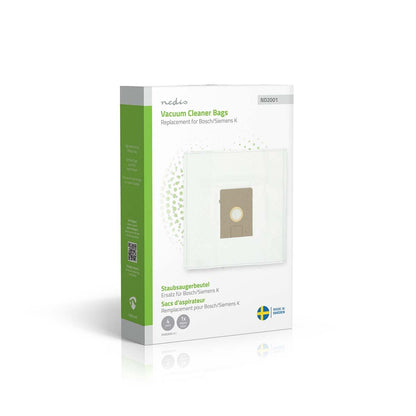 Nedis Vacuum Cleaner Bag | 4 pcs | Synthetic | Most sold for: Bosch / Siemens Arriva - Smiley K | White