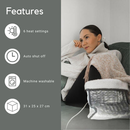 Nedis Foot Warmer | 6 Heat Settings | Washable | Shut-off timer | Overheating protection