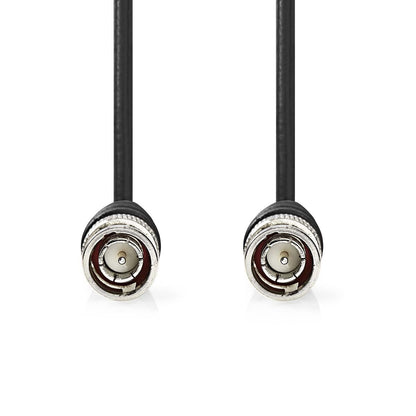 Nedis CVGP01000BK10 | BNC Video Cable | BNC Male | BNC Male | Nickel Plated | 75 Ohm | 1.00 m | Round | PVC | Black | Label