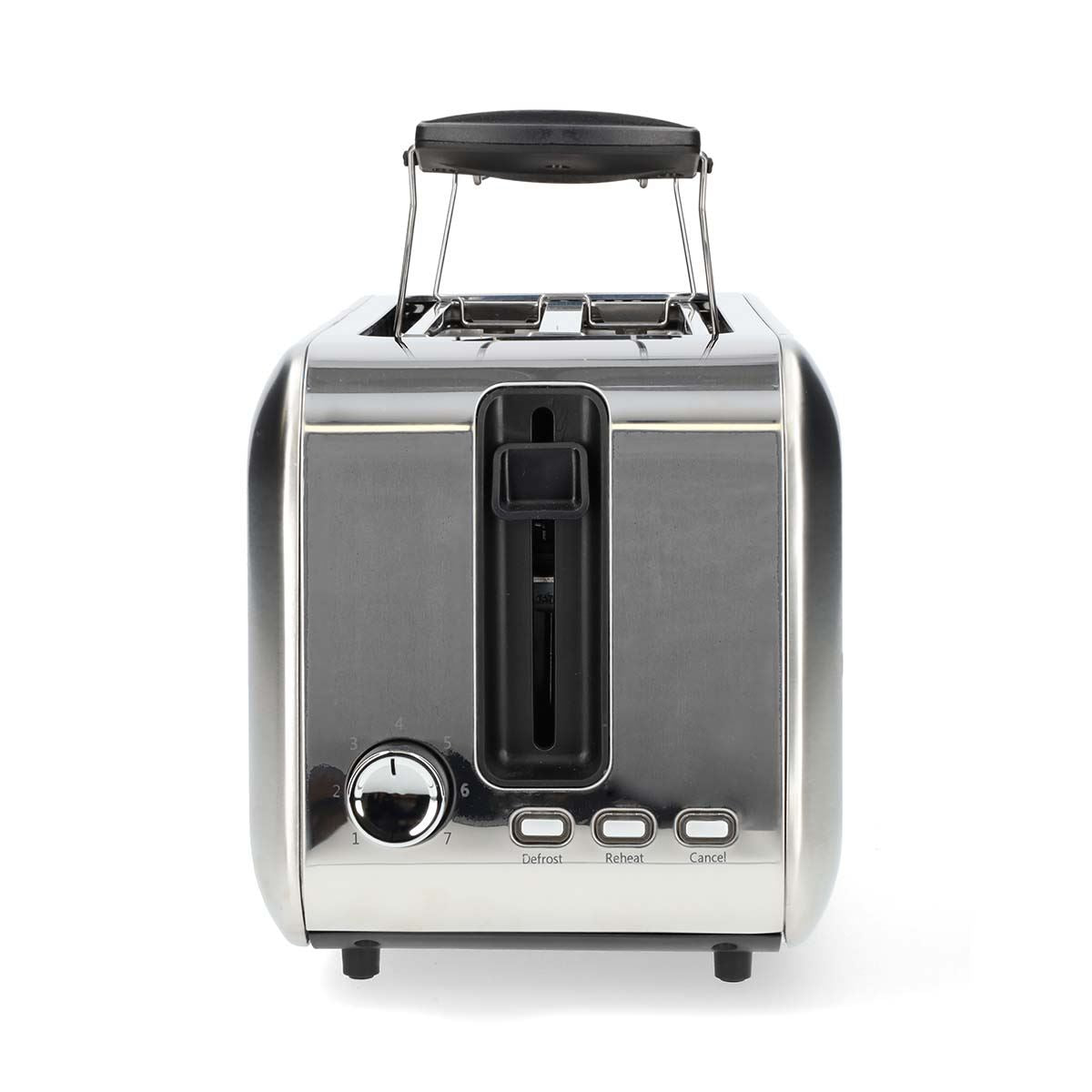 Nedis Toaster | 4 Bread Slices | 2 Long Slots | Browning levels: 7 | Defrost feature | Aluminium / Silver