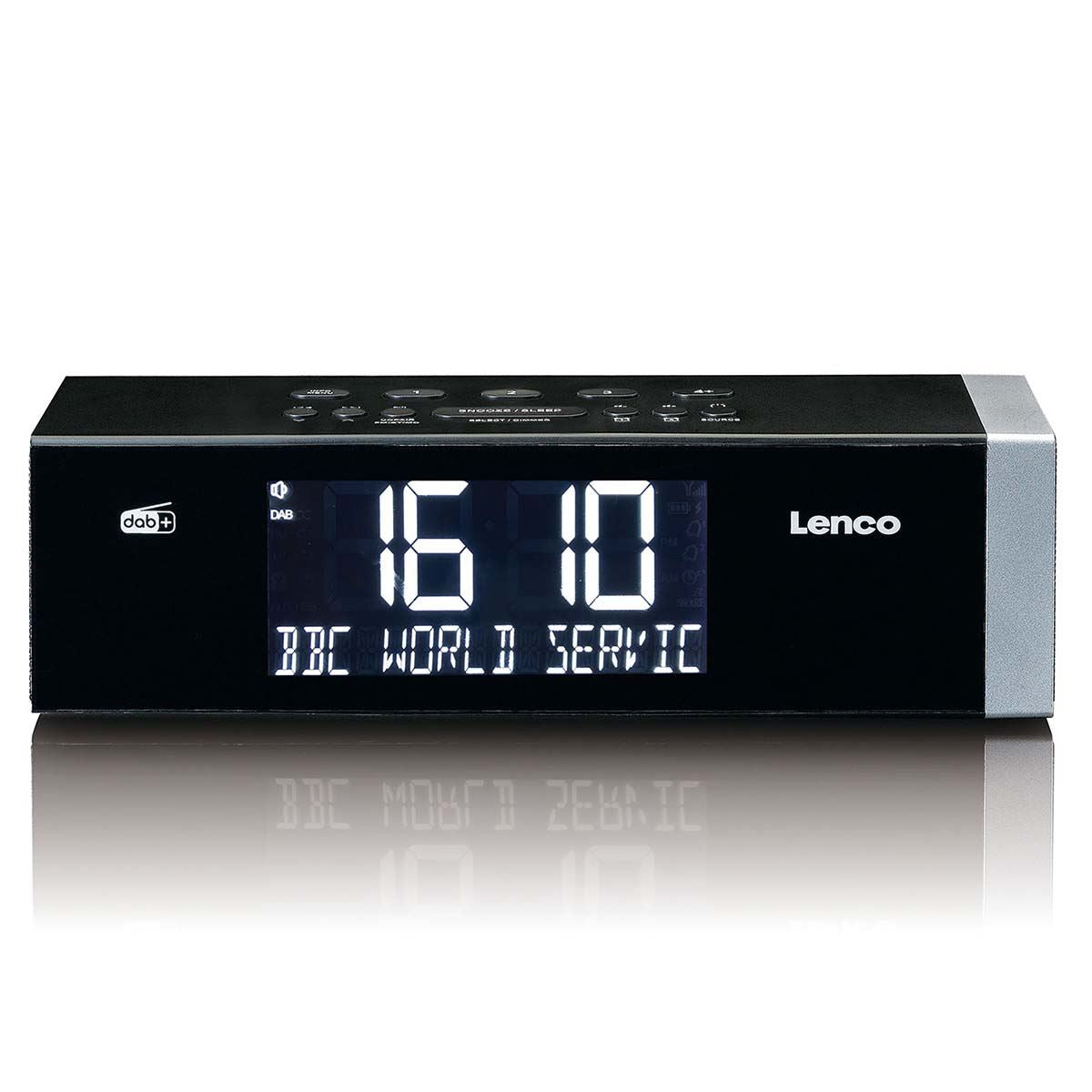 Lenco CR-640BK | DAB+ FM Clock Radio | USB | Bluetooth® Speaker | Black