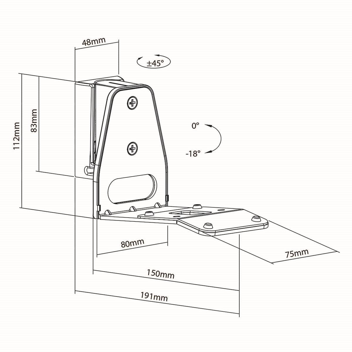 Nedis Speaker Mount | Compatible with: Sonos® Era300 | Wall | 5 kg | Swivel / Tilt | Tiltable | Rotatable | ABS / Metal | White