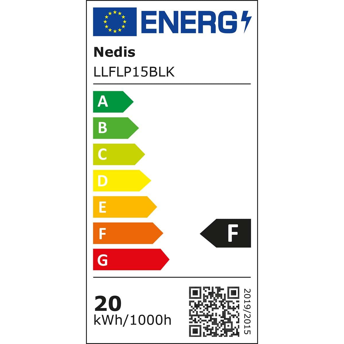 Nedis LED Floodlight | 4000 K | Rated luminous flux: 1620 lm | IP44 | 1.00 m | Energy class: F | 220 - 240 V AC 50/60 Hz | 20 W