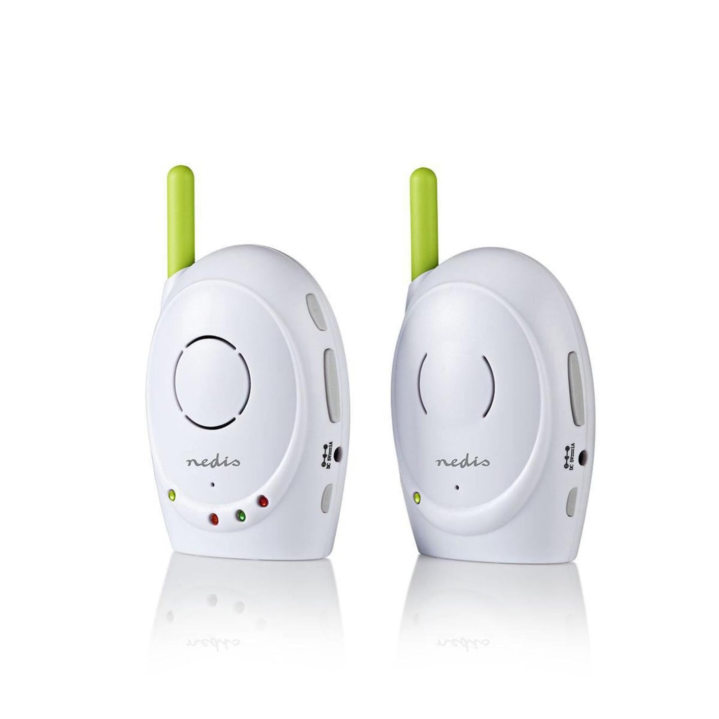 Nedis Baby Monitor | FHSS (Frequency-Hopping Spread Spectrum) | With talk back function | Range: 300 m | Battery Powered / Mains Powered | Green / White
