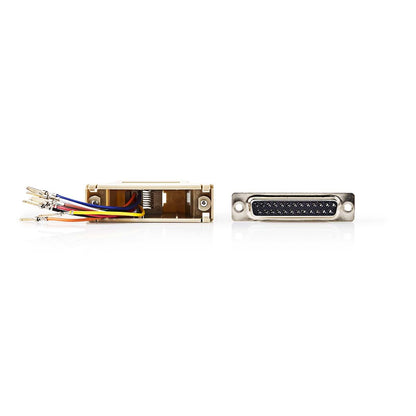 Nedis Serial Adapter | Adapter | D-SUB 25-Pin Female | RJ45 Female | Nickel Plated | Ivory | Box