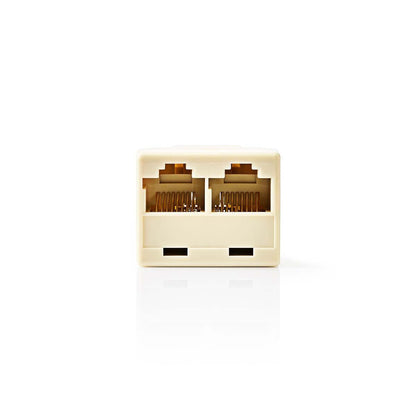Nedis Telecom Network Splitter | RJ45 Female | 2x RJ45 Female | Gold Plated | Ivory | PVC | Box