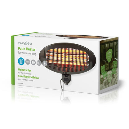 Nedis Patio Heater | 2000 W | 3 Heat Settings | Wall mountable | IP34 | Black