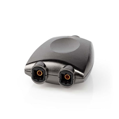 Nedis CATB25940GY | TosLink Adapter | TosLink Female | 2x TosLink Female | Splitter | Aluminium | Gun Metal Grey | 1 pcs | Box